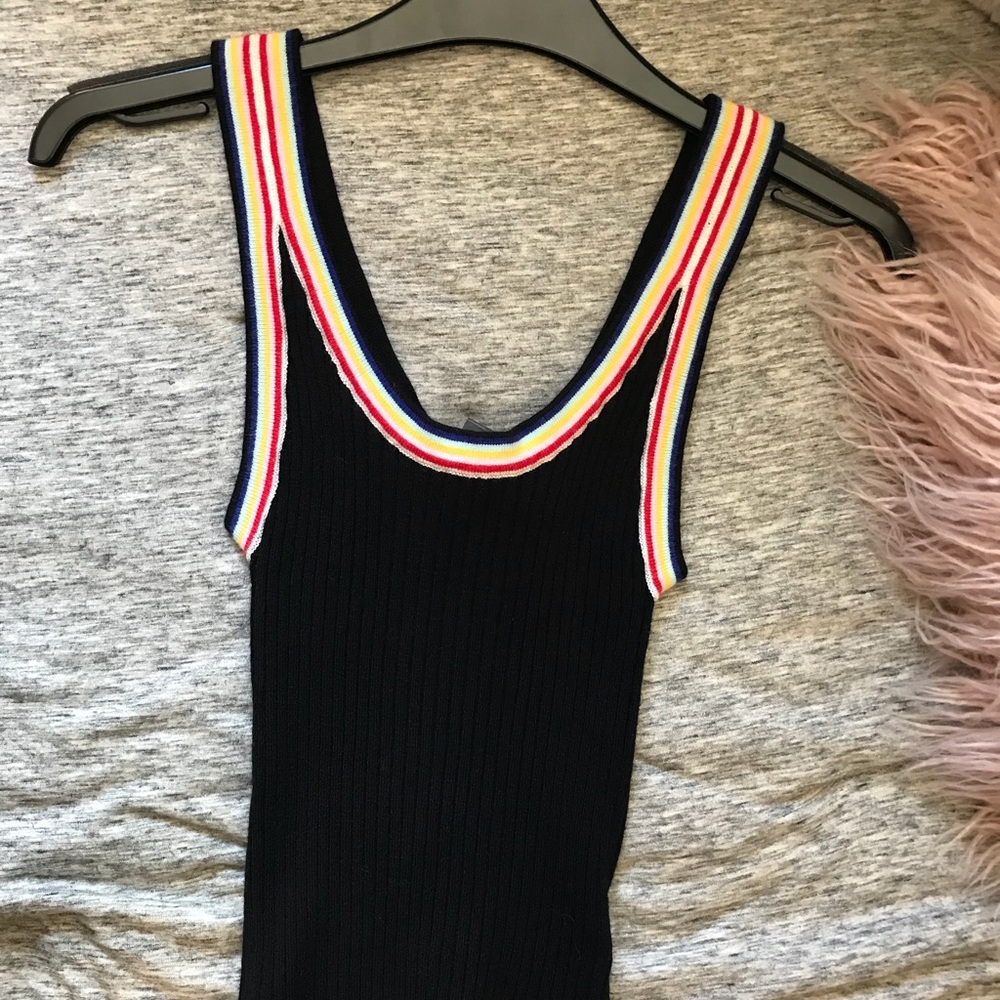 Forever 21 Black Rainbow Crop Top